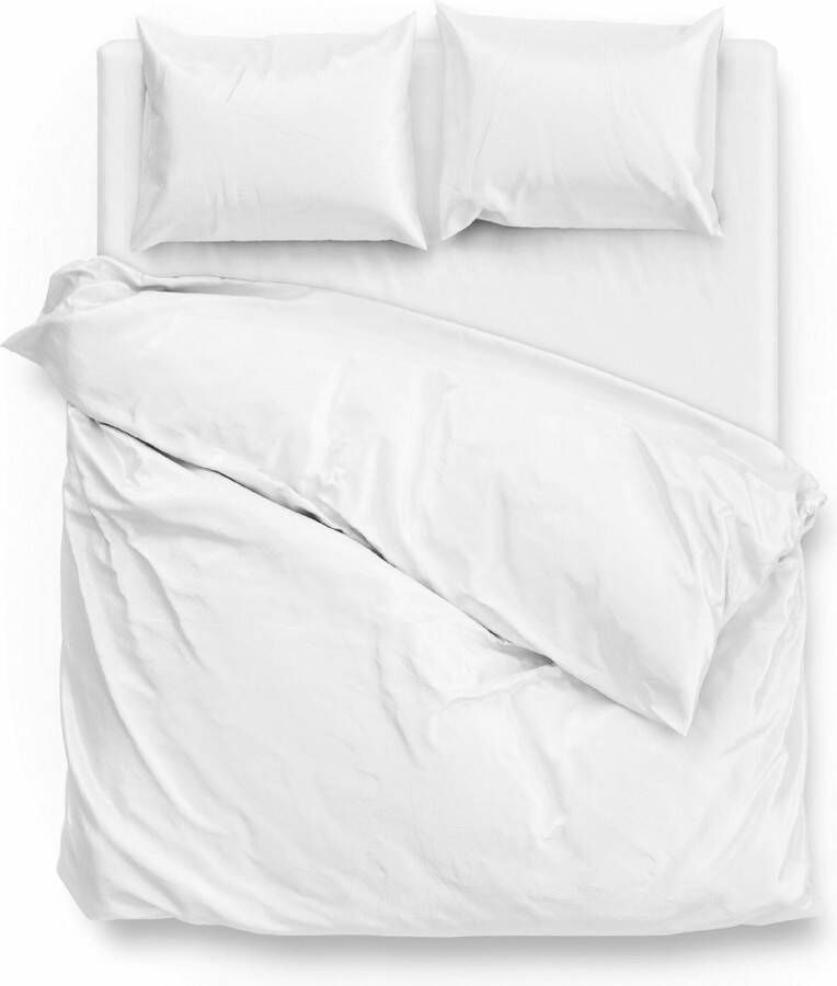 Zo!Home Zo Home Satinado Dekbedovertrekset Uni Katoen Satijn white