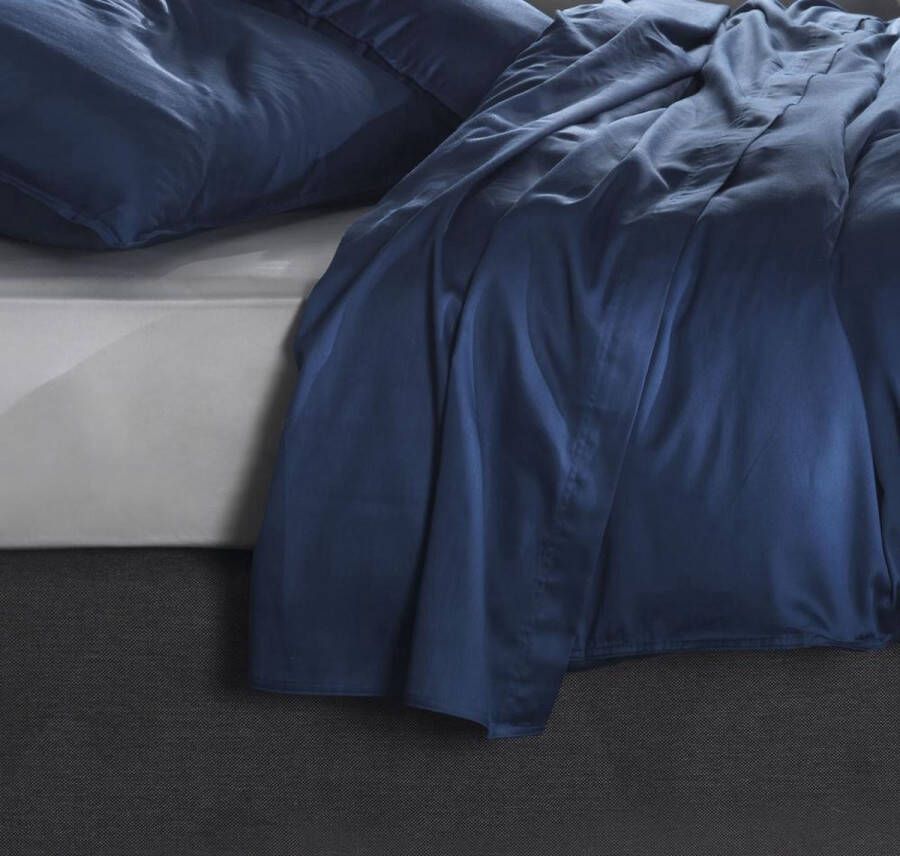 Zo! Home Satinado katoen satijn laken blauw 270x290 luxe uitstraling hoge draaddichtheid