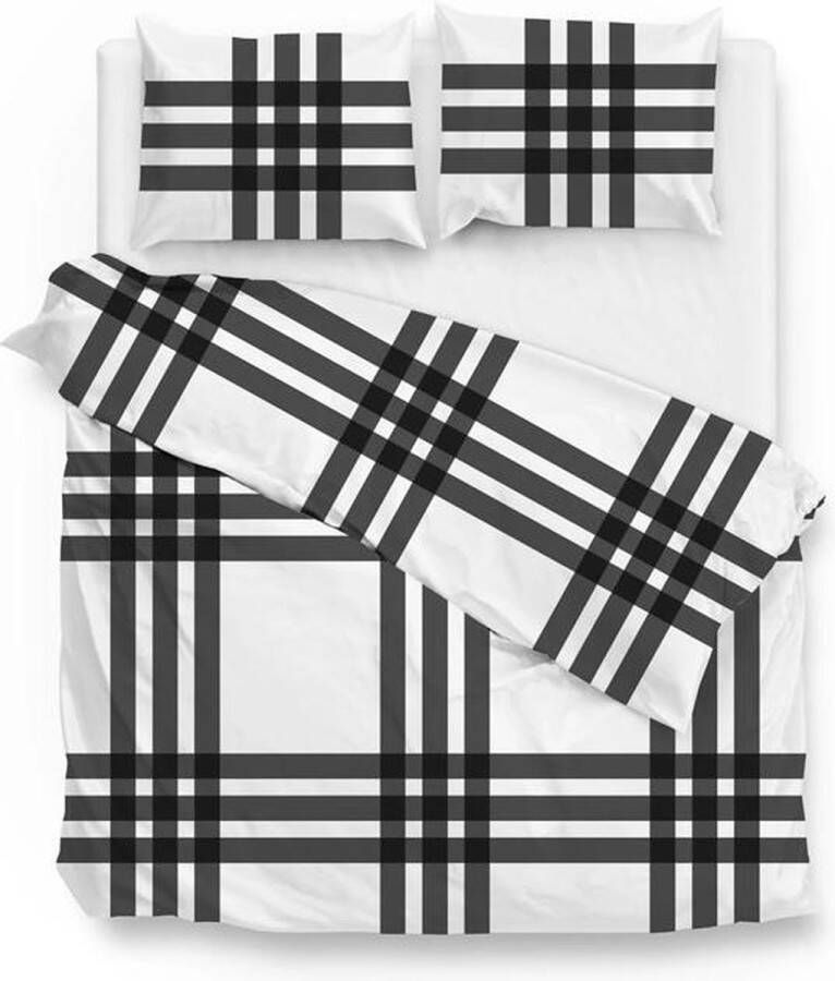 Zo! Home Square Dekbedovertrek Flanel Eenpersoons 140x200 220 cm Grijs