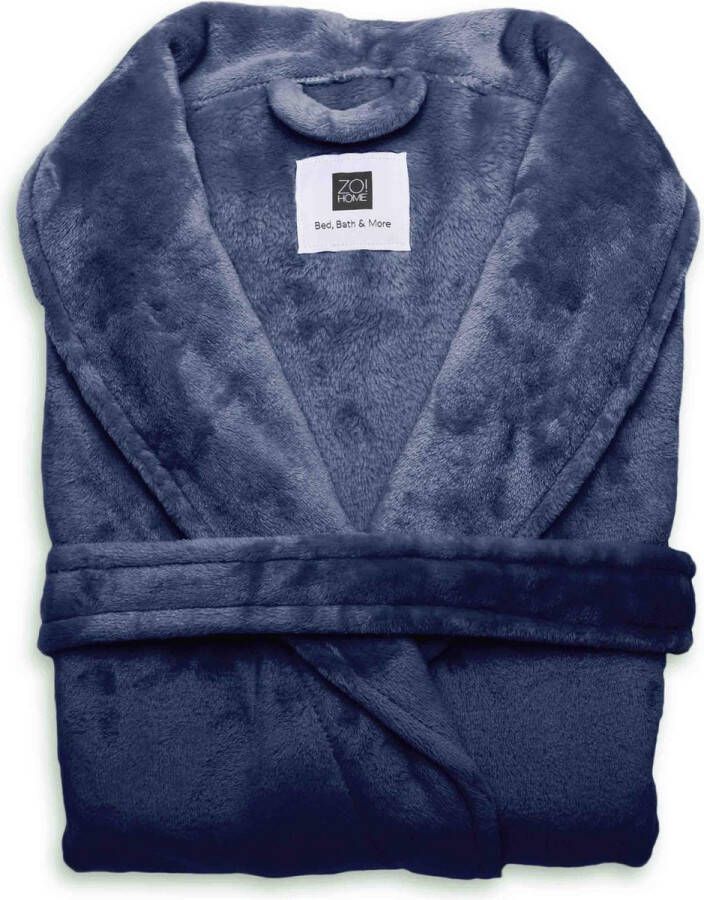 Zo! Home ZoHome Cara Badjas Lang Fleece Maat XL Indigo Blue