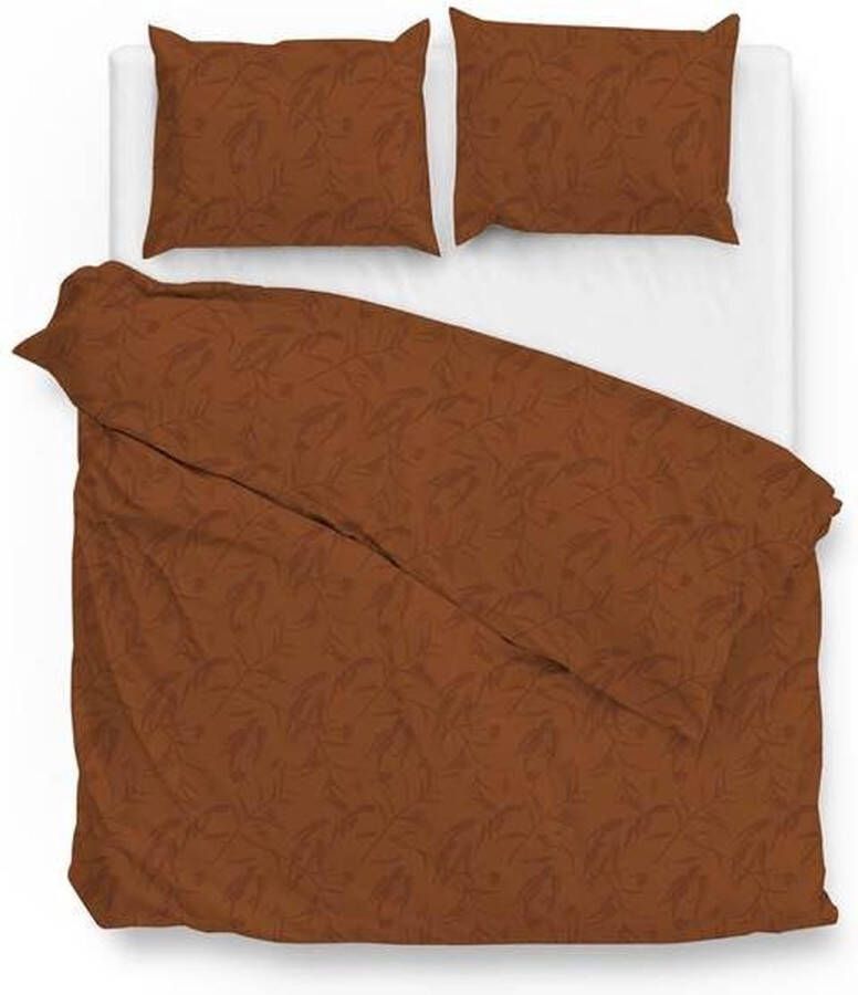 Zo! Home Zo!Home Fiori di Satinado Dekbedovertrek Tweepersoons 200x200 220 cm Copper Orange