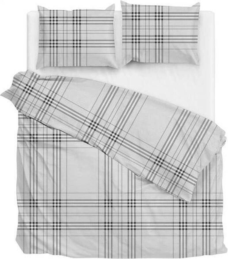 Zo! Home Zo!Home Herringbone Flanel Dekbedovertrek Tweepersoons 200x200 220 cm + 2 kussenslopen 60x70 cm Grey