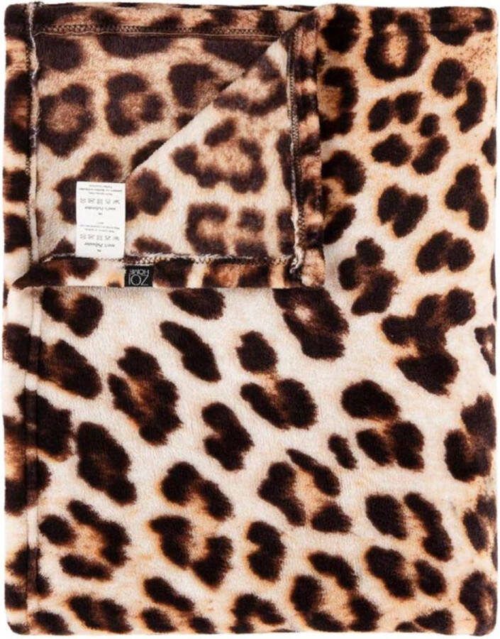 Zo!Home Zo Home Flanel Fleece Plaid Leopard brown 140x200