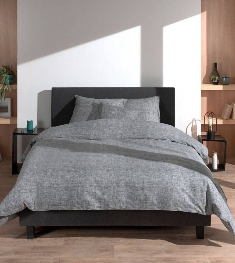 Zo! Home ZoHome Lino Dekbedovertrek Tweepersoons 200x200 220 cm Dark Grey