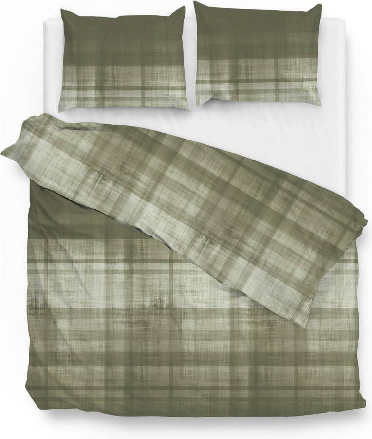 Zo! Home Zo!Home Marley Dekbedovertrek Flanel Lits Jumeaux 240x200 220 cm kalamata green