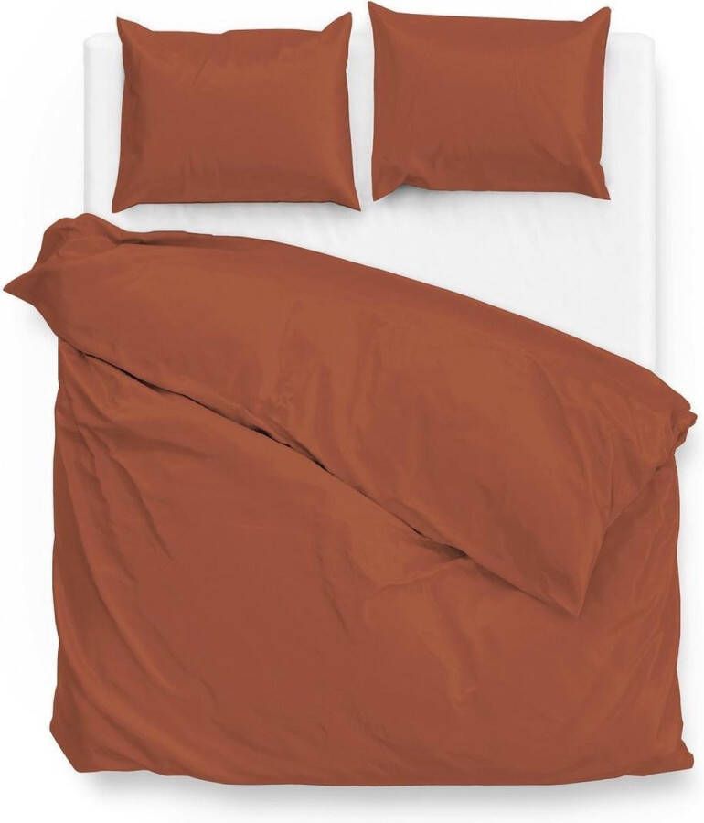 Zo! Home ZoHome Satinado Dekbedovertrek Lits-jumeaux 260x200 220 cm Copper Orange