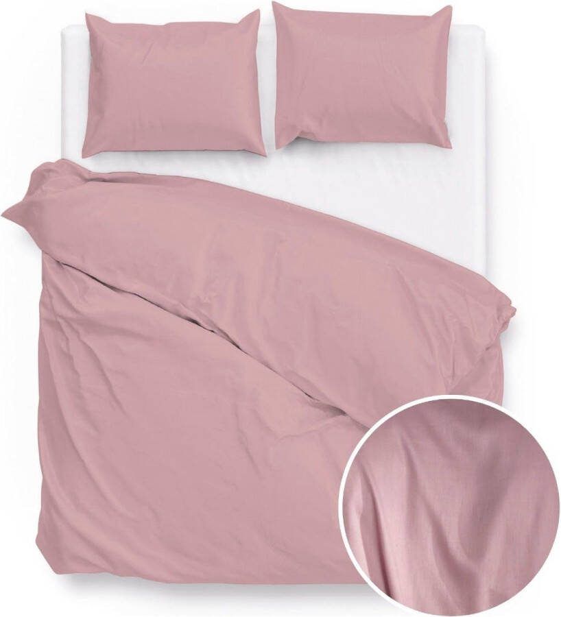 Zo Home Zo! Home dekbedovertrek Satinado Shady Roze Lits-jumeaux XL 260x200 220 cm