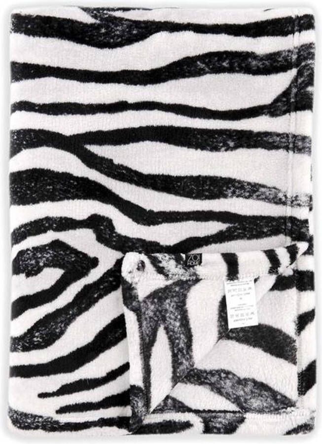 Zo! Home ZoHome Zebra Plaid Fleece 140x200 cm Black White