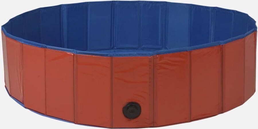 ZobeloShop Honden Zwembad Verkoeling Diameter van 120 cm Opvouwbaar PVC Materiaal Hoogte van 30 cm Makkelijk Afvoerpunt