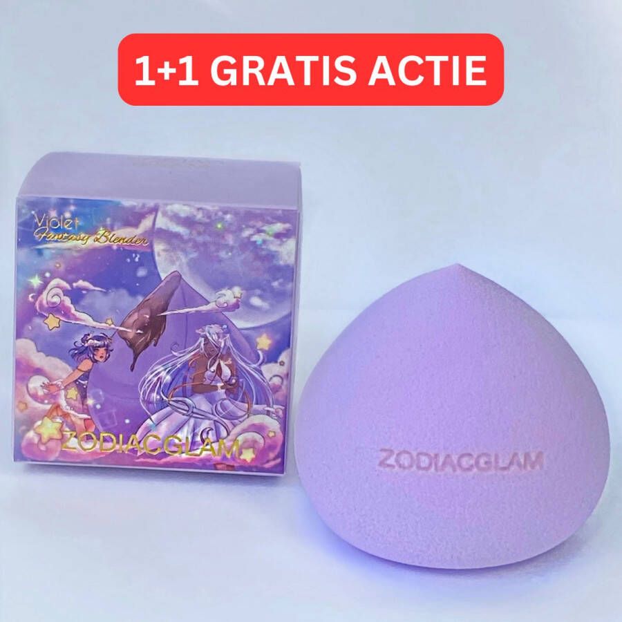 ZodiacGlam 1+1 GRATIS Beauty Blender Spons voor make-up Violet Fantasy Blender