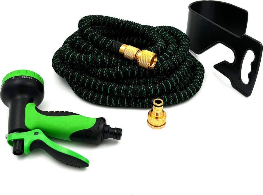 Zoem enterprise Zoem Luxe Tuinslang Knoopvrij Flexibel incl. opbergtas Koppelstukken Waterslang 15 Meter Elastisch