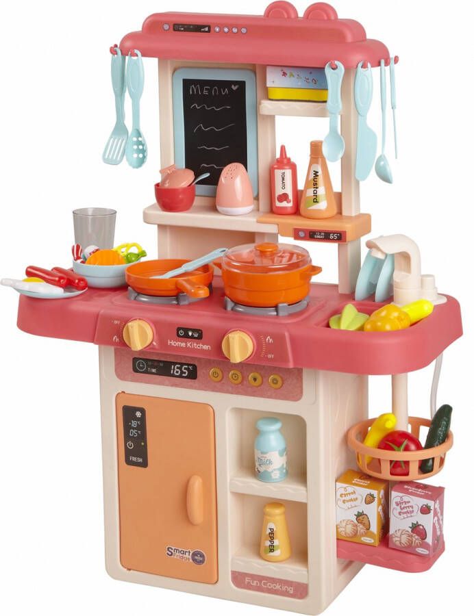 Zoem Keuken – Roze Kinderkeuken Keukenspullen Ingrediënten Keukengerei Eten en drinken Koken Bereiden Speelgoedkeuken Keukenset – mini Keuken – Cadeau Verjaardag