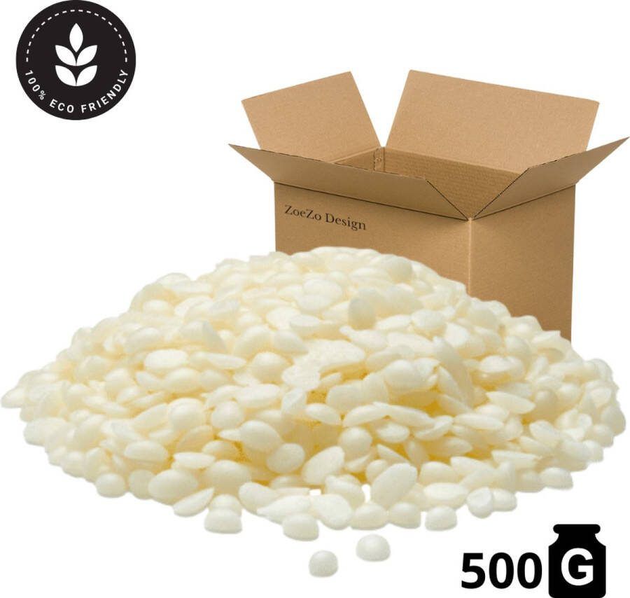 ZoeZo Design Bijenwas Wit Bijenwas Korrels 500 Gram 100% Zuiver Bijenwas kaarsen maken Bijenwas wraps maken Lippenbalsem maken Zuiveren bijenwas