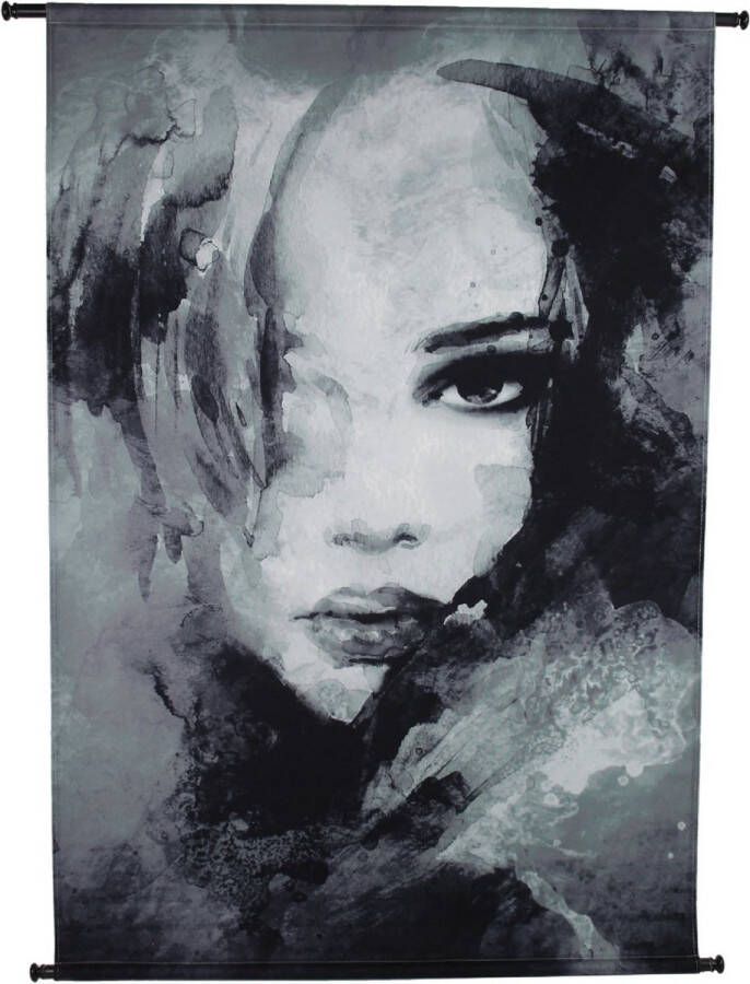 ZoeZo Design HD Collection Wandkleed Portret Velvet Zwart 105 x 136 x 0 cm (BxHxD)