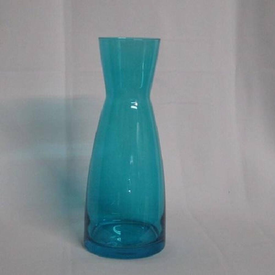 ZoeZo Design Karaf vaas blauw glas H 25 x Ø 10 cm (opening Ø 6.5 cm)
