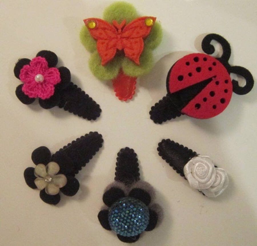 ZoeZo Design Set van 6 baby peuter haarclips haarspeldjes lengte circa 5 cm