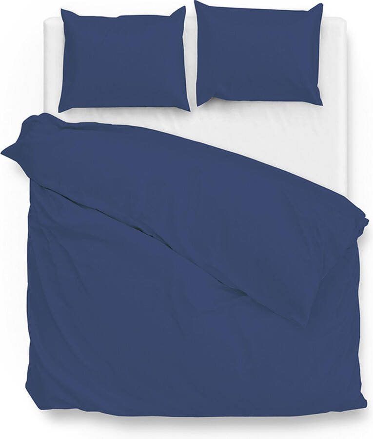 Zo Home Zo! Home dekbedovertrek Satinado Navy Blauw Lits-jumeaux XL 260x200 220 cm - Foto 3