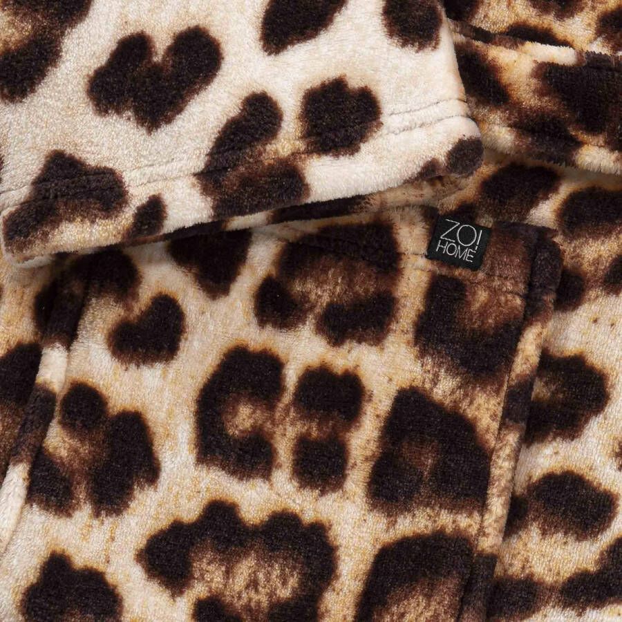 Zo!Home ZoHome Brown Badjas Leopard XL gemaakt van 100% Polyester