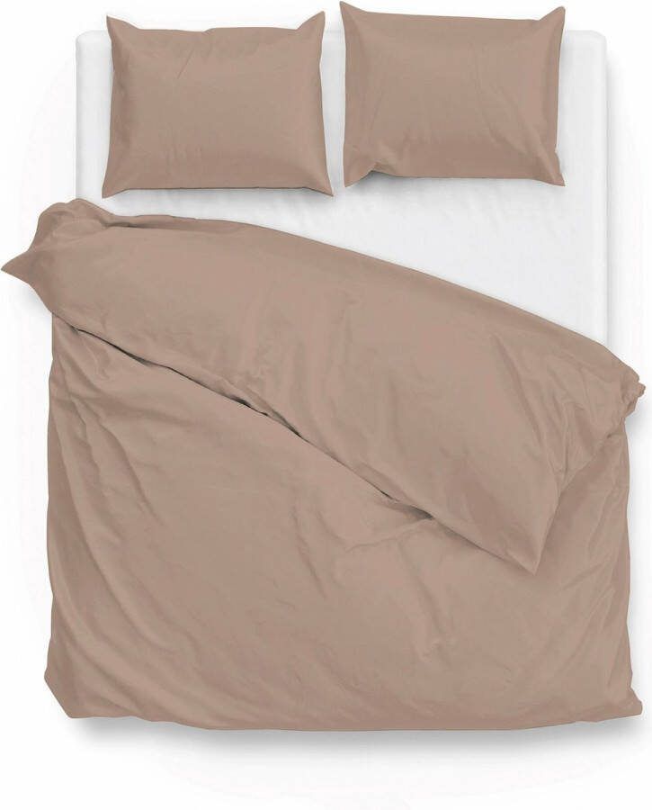 Zo Home Zo! Home dekbedovertrek Satinado Praline Bruin Lits-jumeaux XL 260x200 220 cm