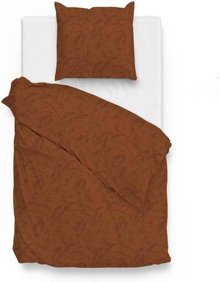 Zohome Fiori di Satinado Dekbedovertrek Eenpersoons 140x200 220 cm Copper Orange