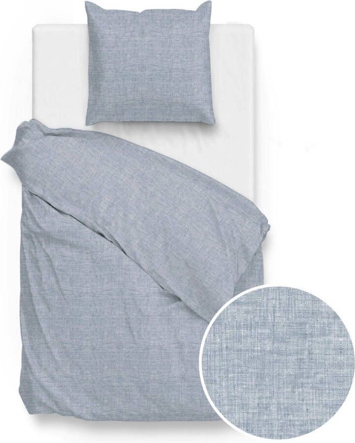 Zohome Zo!Home Lino Dekbedovertrek Eenpersoons 140x200 220 cm + 1 kussensloop 60x70 cm Denim