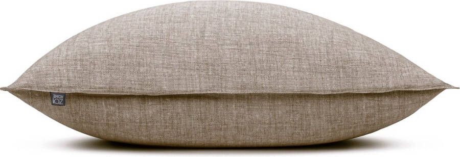 Zo Home Lino Kussensloop Linnen Look palm taupe 80x80cm