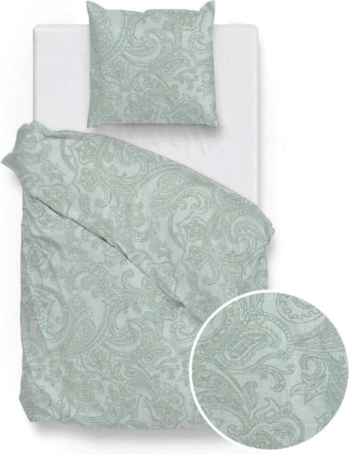 Zo!Home Paisley di Lino Dekbedovertrek Eenpersoons 140x200 220 cm Mint Green