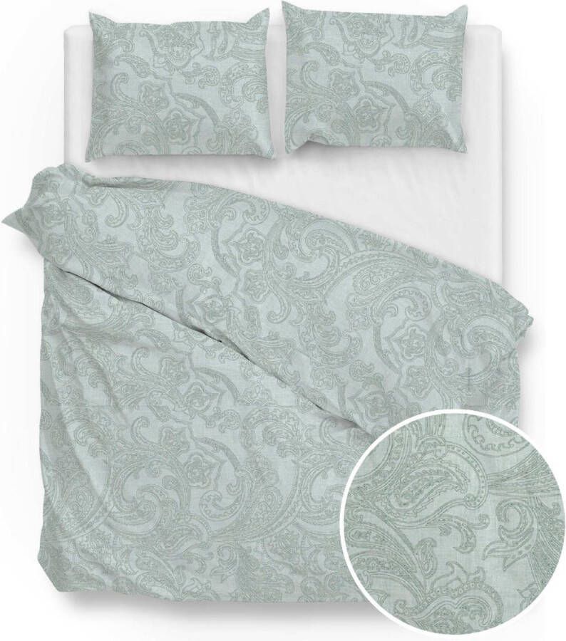 Zo!Home Zohome Paisley di Lino Dekbedovertrek Extra breed 260x200 220 cm Mint Green