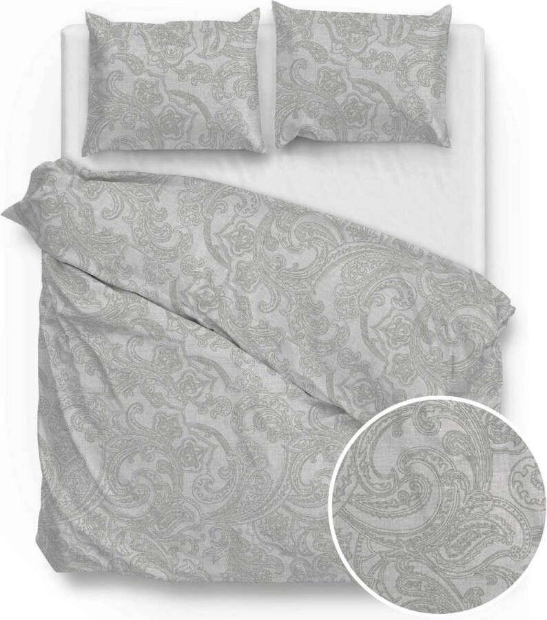 Zo!Home Zohome Paisley di Lino Dekbedovertrek Tweepersoons 200x200 220 cm Dove Grey