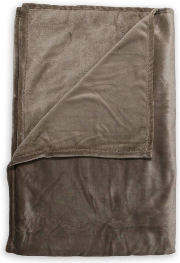 Zo Home Flanel Fleece Plaid Cara steeple taupe 140x200