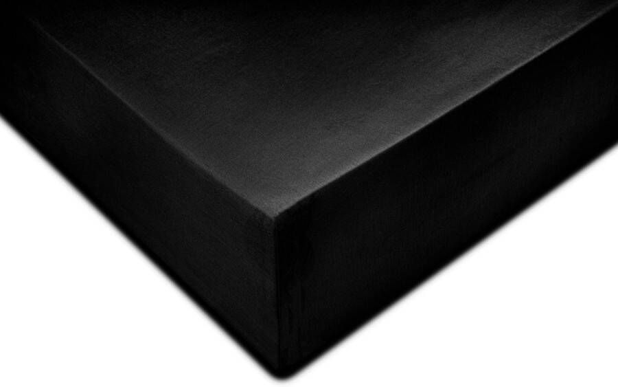 Zo!Home ZoHome Night-Black Hoeslaken Satinado 90x200 cm gemaakt van 100% Katoen-Satijn