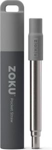 Zoku Pocket Straw Herbruikbaar Rietje (Kleur: grijs)