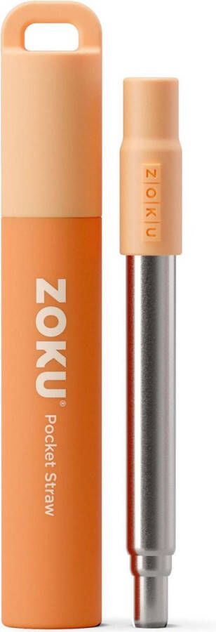 Zoku Pocket Straw Herbruikbaar Rietje Roestvast Staal Oranje