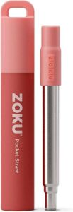 Zoku Pocket Straw Herbruikbaar Rietje (Kleur: rood)