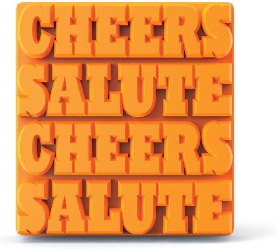 Zoku IJsblokjes Vorm Cheers & Salute Siliconen BPA vrij Oranje