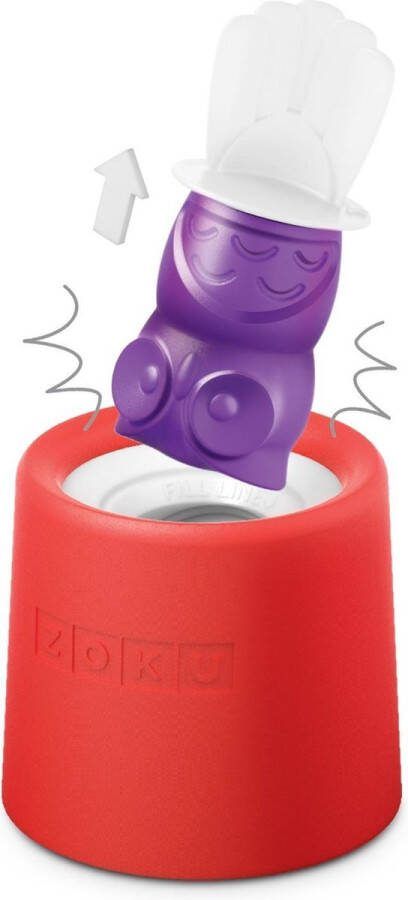 Zoku Slow Pop Ijsmaker Uil 1 stuk Rood