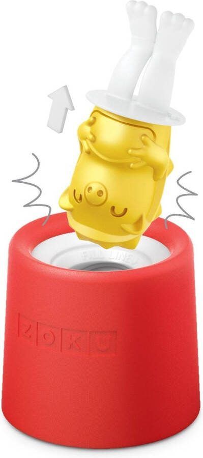 Zoku Slow Pop Ijsmaker Zee-egel 1 stuk Rood
