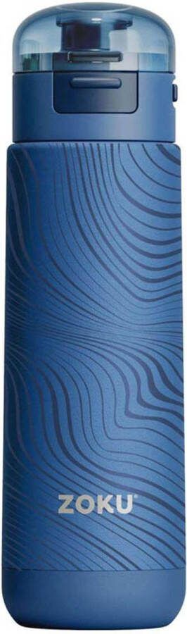 Zoku Thermosbeker 0.5 L RVS Polypropyleen BPA vrij Blauw met Print