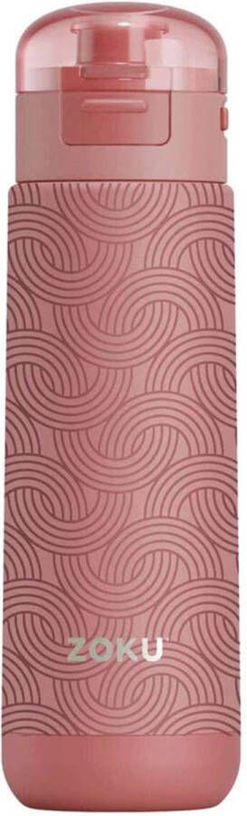 Zoku Thermosbeker 0.5 L RVS Polypropyleen BPA vrij Roze met Print