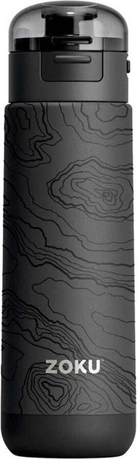 Zoku Thermosbeker 0.5 L RVS Polypropyleen BPA vrij Zwart met Print