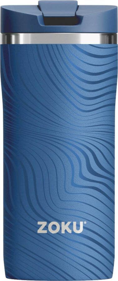 Zoku Thermosbeker 355 ML RVS Polypropyleen BPA vrij Blauw met Print