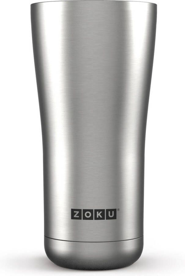 Zoku Zilverkleurig RVS beker Thermosbeker Koffiebeker to go-Reisbeker