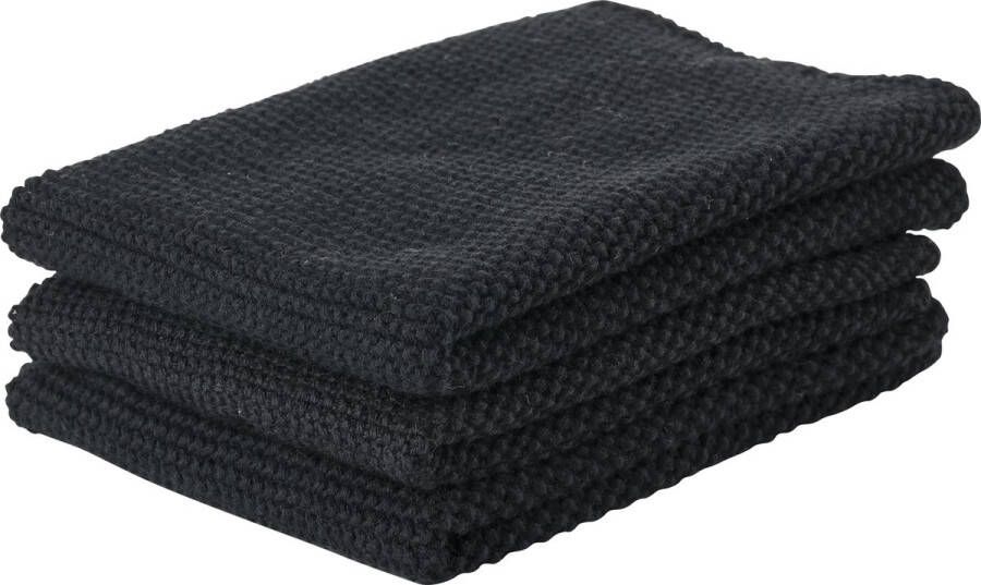 Zone Denmark Lappen 27 x 27 cm 3 stuks Black