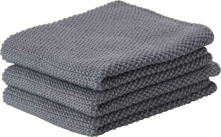 Zone Denmark Lappen 27 x 27 cm 3 stuks Cool Grey