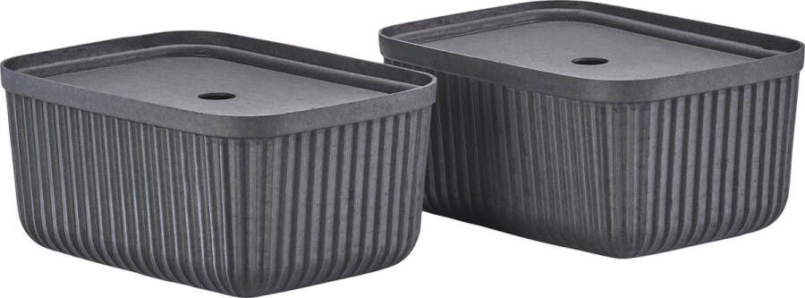 Zone Denmark Pulp Opbergdoos 32 x 23 x 15 cm 2 stuks Black