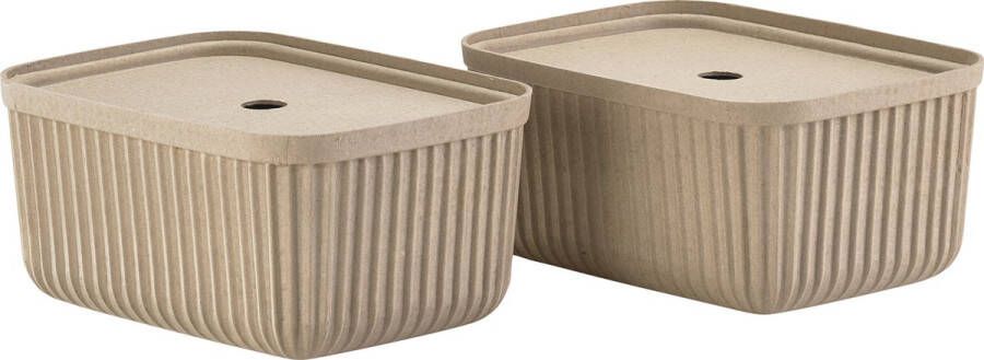 Zone Denmark Pulp Opbergdoos 32 x 23 x 15 cm 2 stuks Natural Brown