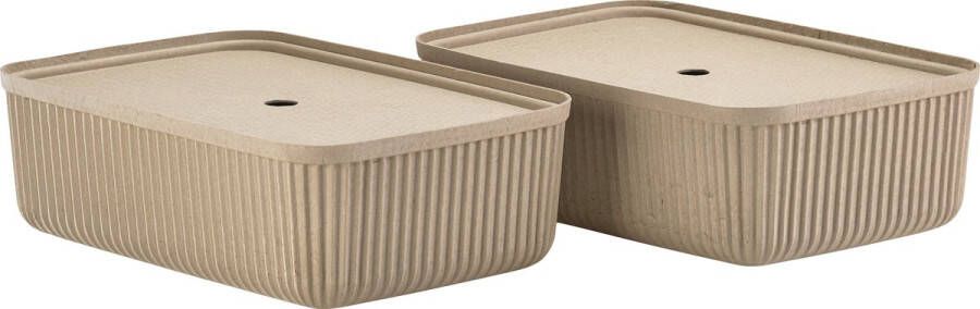 Zone Denmark Pulp Opbergdoos 48 x 32 x 15 cm 2 stuks Natural Brown