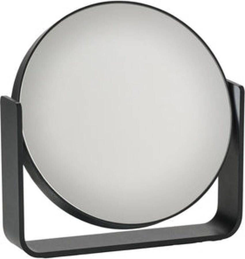 Zone Denmark Ume Vergrootspiegel 5x Scheerspiegel & make-up spiegel Tafelspiegel Spiegel op voet vergrotende spiegel geschikt voor badkamer & douche Zwart
