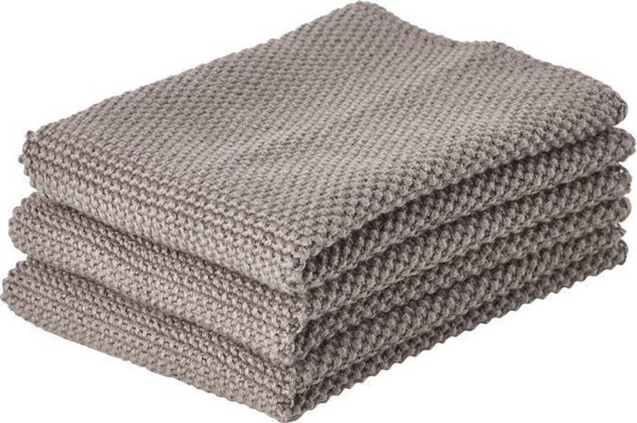 Zone Denmark Vaatdoek 'Noor' (Set van 3 Taupe)