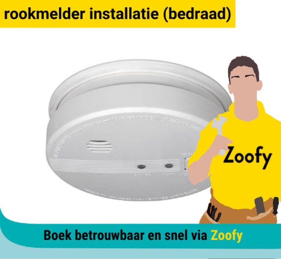 Zoofy Installatie rookmelder Bedraad Door in samenwerking met bol.com Installatie-afspraak gepland binnen 1 werkdag
